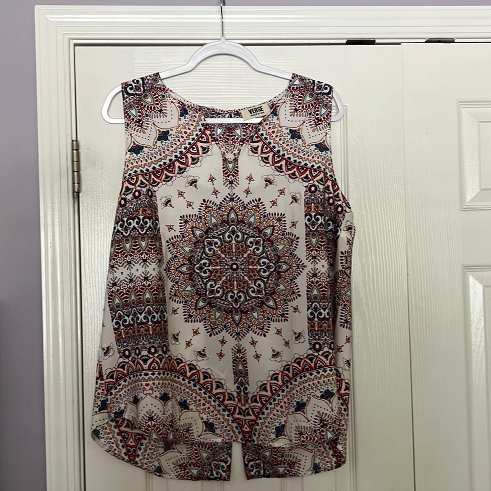 Split neck sleeveless top